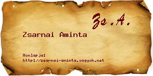 Zsarnai Aminta névjegykártya